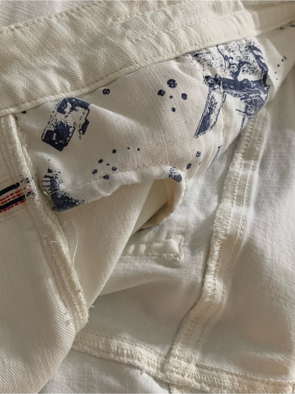 Pilcro and the Letterpress Women’s White Frayed Hem Cotton Drawstring Shorts - Picture 6 of 7